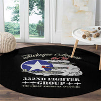 Tuskegee Airmen WWII Heroes Round Carpet The Great American Aviators Black Art - Wonder Print Shop
