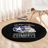 Tuskegee Airmen WWII Heroes Round Carpet The Great American Aviators Black Art - Wonder Print Shop