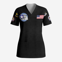 Tuskegee Airmen WWII Heroes Scrub Top The Great American Aviators Black Art - Wonder Print Shop