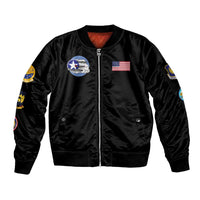 Tuskegee Airmen WWII Heroes Sleeve Zip Bomber Jacket The Great American Aviators Black Art - Wonder Print Shop