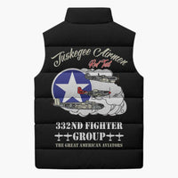 Tuskegee Airmen WWII Heroes Sleeveless Puffer Jacket The Great American Aviators Black Art - Wonder Print Shop