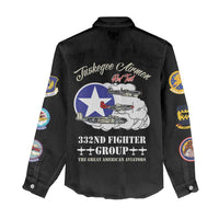 Tuskegee Airmen WWII Heroes Women Casual Shirt The Great American Aviators Black Art - Wonder Print Shop