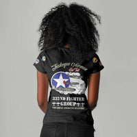 Tuskegee Airmen WWII Heroes Women V-Neck T-Shirt The Great American Aviators Black Art - Wonder Print Shop