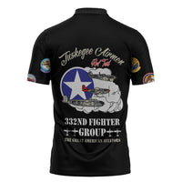 Tuskegee Airmen WWII Heroes Zipper Polo Shirt The Great American Aviators Black Art - Wonder Print Shop