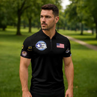 Tuskegee Airmen WWII Heroes Zipper Polo Shirt The Great American Aviators Black Art - Wonder Print Shop