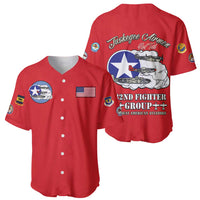 Tuskegee Airmen WWII Heroes Baseball Jersey The Great American Aviators Red Art - Wonder Print Shop