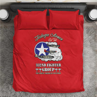 Tuskegee Airmen WWII Heroes Bedding Set The Great American Aviators Red Art - Wonder Print Shop