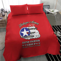 Tuskegee Airmen WWII Heroes Bedding Set The Great American Aviators Red Art - Wonder Print Shop
