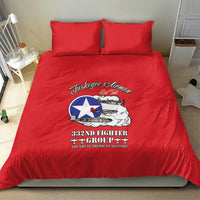 Tuskegee Airmen WWII Heroes Bedding Set The Great American Aviators Red Art - Wonder Print Shop