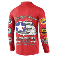 Tuskegee Airmen WWII Heroes Button Sweatshirt The Great American Aviators Red Art - Wonder Print Shop