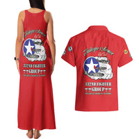 Tuskegee Airmen WWII Heroes Couples Matching Tank Maxi Dress and Hawaiian Shirt The Great American Aviators Red Art - Wonder Print Shop