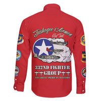Tuskegee Airmen WWII Heroes Family Matching Long Sleeve Bodycon Dress and Hawaiian Shirt The Great American Aviators Red Art - Wonder Print Shop