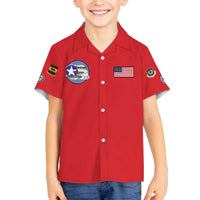 Tuskegee Airmen WWII Heroes Family Matching Off The Shoulder Long Sleeve Dress and Hawaiian Shirt The Great American Aviators Red Art - Wonder Print Shop