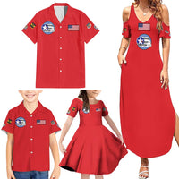 Tuskegee Airmen WWII Heroes Family Matching Summer Maxi Dress and Hawaiian Shirt The Great American Aviators Red Art - Wonder Print Shop