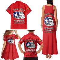 Tuskegee Airmen WWII Heroes Family Matching Tank Maxi Dress and Hawaiian Shirt The Great American Aviators Red Art - Wonder Print Shop