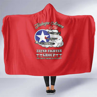 Tuskegee Airmen WWII Heroes Hooded Blanket The Great American Aviators Red Art - Wonder Print Shop