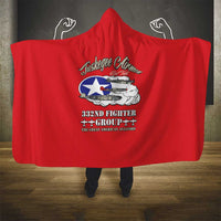 Tuskegee Airmen WWII Heroes Hooded Blanket The Great American Aviators Red Art - Wonder Print Shop