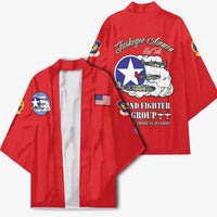 Tuskegee Airmen WWII Heroes Kimono The Great American Aviators Red Art - Wonder Print Shop