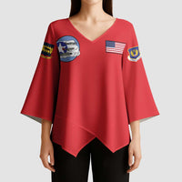 Tuskegee Airmen WWII Heroes Kimono Sleeve Blouse The Great American Aviators Red Art - Wonder Print Shop