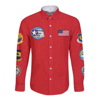 Tuskegee Airmen WWII Heroes Long Sleeve Button Shirt The Great American Aviators Red Art - Wonder Print Shop