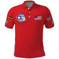 Tuskegee Airmen WWII Heroes Polo Shirt The Great American Aviators Red Art - Wonder Print Shop