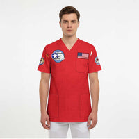 Tuskegee Airmen WWII Heroes Scrub Top The Great American Aviators Red Art - Wonder Print Shop