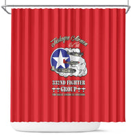 Tuskegee Airmen WWII Heroes Shower Curtain The Great American Aviators Red Art - Wonder Print Shop