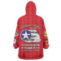 Tuskegee Airmen WWII Heroes Wearable Blanket Hoodie The Great American Aviators Red Art - Wonder Print Shop
