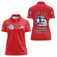 Tuskegee Airmen WWII Heroes Women Polo Shirt The Great American Aviators Red Art - Wonder Print Shop