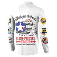 Tuskegee Airmen WWII Heroes Button Sweatshirt The Great American Aviators White Art - Wonder Print Shop