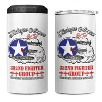 Tuskegee Airmen WWII Heroes 4 in 1 Can Cooler Tumbler The Great American Aviators White Art - Wonder Print Shop