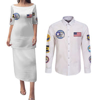 Tuskegee Airmen WWII Heroes Couples Matching Puletasi and Long Sleeve Button Shirt The Great American Aviators White Art - Wonder Print Shop