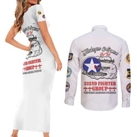 Tuskegee Airmen WWII Heroes Couples Matching Short Sleeve Bodycon Dress and Long Sleeve Button Shirt The Great American Aviators White Art - Wonder Print Shop