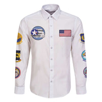 Tuskegee Airmen WWII Heroes Family Matching Off The Shoulder Long Sleeve Dress and Hawaiian Shirt The Great American Aviators White Art - Wonder Print Shop