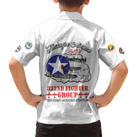 Tuskegee Airmen WWII Heroes Family Matching Off Shoulder Maxi Dress and Hawaiian Shirt The Great American Aviators White Art - Wonder Print Shop