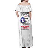Tuskegee Airmen WWII Heroes Family Matching Off Shoulder Maxi Dress and Hawaiian Shirt The Great American Aviators White Art - Wonder Print Shop