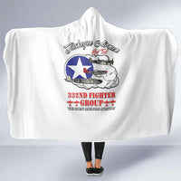 Tuskegee Airmen WWII Heroes Hooded Blanket The Great American Aviators White Art - Wonder Print Shop