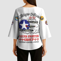 Tuskegee Airmen WWII Heroes Kimono Sleeve Blouse The Great American Aviators White Art - Wonder Print Shop