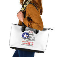 Tuskegee Airmen WWII Heroes Leather Tote Bag The Great American Aviators White Art - Wonder Print Shop