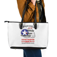 Tuskegee Airmen WWII Heroes Leather Tote Bag The Great American Aviators White Art - Wonder Print Shop