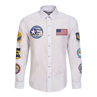 Tuskegee Airmen WWII Heroes Long Sleeve Button Shirt The Great American Aviators White Art - Wonder Print Shop