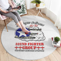 Tuskegee Airmen WWII Heroes Round Carpet The Great American Aviators White Art - Wonder Print Shop