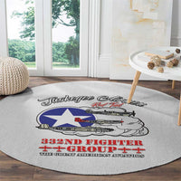 Tuskegee Airmen WWII Heroes Round Carpet The Great American Aviators White Art - Wonder Print Shop