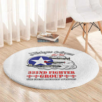 Tuskegee Airmen WWII Heroes Round Carpet The Great American Aviators White Art - Wonder Print Shop