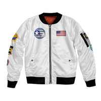 Tuskegee Airmen WWII Heroes Sleeve Zip Bomber Jacket The Great American Aviators White Art - Wonder Print Shop