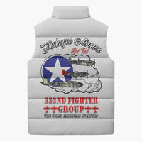 Tuskegee Airmen WWII Heroes Sleeveless Puffer Jacket The Great American Aviators White Art - Wonder Print Shop