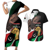 Libya 73rd Anniversary Independence Day Couples Matching Short Sleeve Bodycon Dress and Hawaiian Shirt - Wonder Print Shop