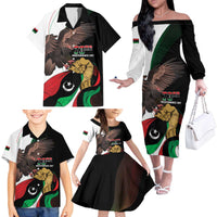 Libya 73rd Anniversary Independence Day Family Matching Off The Shoulder Long Sleeve Dress and Hawaiian Shirt - Wonder Print Shop