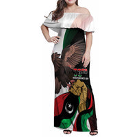 Libya 73rd Anniversary Independence Day Family Matching Off Shoulder Maxi Dress and Hawaiian Shirt - Wonder Print Shop