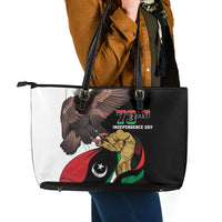 Libya 73rd Anniversary Independence Day Leather Tote Bag - Wonder Print Shop